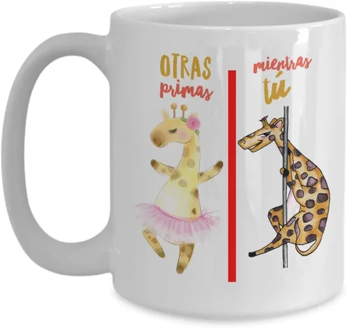 Vista 3 de Regalo para prima Taza de cafe para primas Perfecto regalo para graduados, navidad, profesionales y estudiantes Vaso con afirmaciones Negro