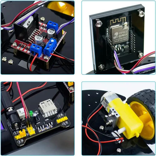 Vista 4 de LAFVIN 2WD Smart Robot Car Kit ESP32 Kit de inicio de cámara con tutorial compatible con Arduino IDE