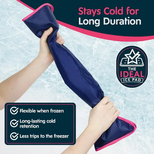 Vista 7 de Bolsa de hielo para piernas Magic Gel - Terapia fría profesional - Envoltura alrededor de las espinillas - Bolsa de hielo completa para toda