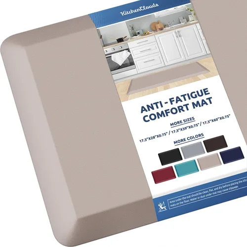 Vista 31 de KitchenClouds Alfombra de Cocina Acolchada Anti Fatiga 17.3"x28" Impermeable, Antideslizante, Alfombras de Pie y Comodidad para Escritorio/Piso