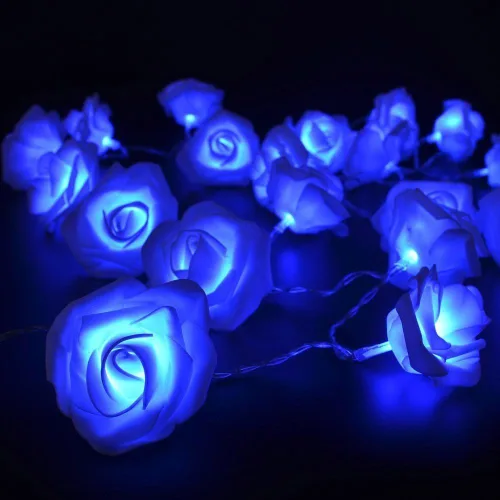 Vista 12 de FULLBELL Guirnalda de luces de hadas con 20 luces LED, funciona con pilas, luz decorativa para boda, día de San Valentín, fiesta de ensueño Blanco
