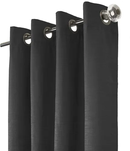 Vista 3 de Loft Living Spirit Total Blackout - Panel de cortina texturizada, 52 x 84 pulgadas, color negro
