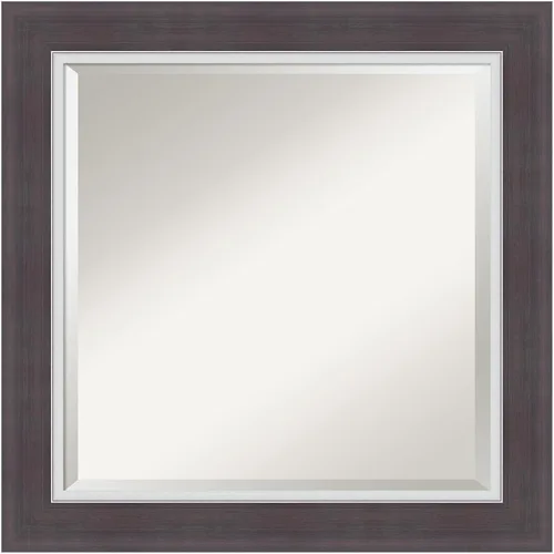 Vista 56 de Amanti Art Espejo de baño marrón para sobre lavabo, espejo rectangular de 24x20 Caleb Brown para tocador, marco rústico pequeño de estilo campestre