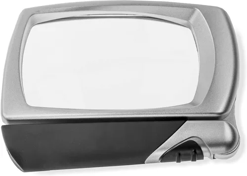 Vista 4 de Carson Lupa rectangular con luz LED 2.5X con mango plegable plegable (MJ-30)