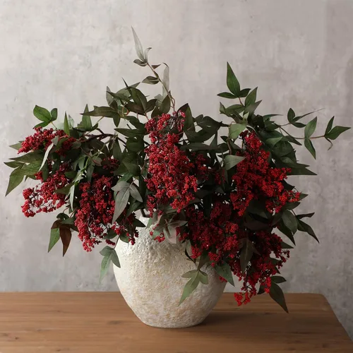 Vista 20 de Zeyune 3 tallos de bayas artificiales de 35 pulgadas, decoración
