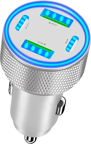 Vista 10 de [Apple MFi Certified] Retractable Car Charger for iPhone 17, SDNCIE 120W USB C Car Charger 4 in 1 PD/QC Type C Fast Charging Cigarette Lighter