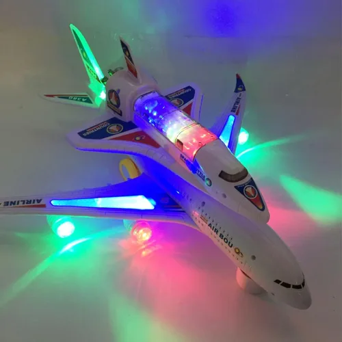 Vista 3 de Liberty Imports Transbordador espacial eléctrico de avión transportador de juguete de acción para niños Bump and Go - Modelo grande Jumbo Jet