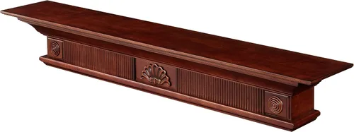 Vista 4 de Pearl Mantels ARYB6041670 - Estantería de madera con detalles elegantes, 60 pulgadas, color cereza envejecida