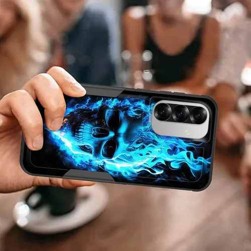 Vista 447 de Funda para Galaxy A14 5G, resistente de doble capa híbrida de policarbonato duro, goma suave, a prueba de golpes, funda protectora resistente