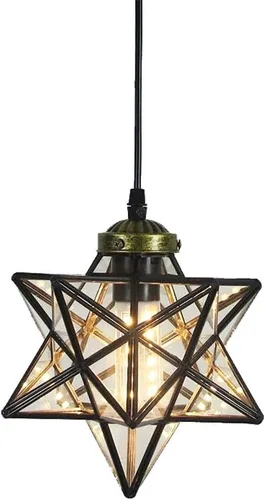 Vista 3 de Pantalla de techo de estrella morava de montaje empotrado con bombilla E26 de 8 pulgadas, cerca de los accesorios de techo para interiores Cristal