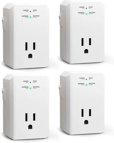 Vista 8 de BSEED Protector contra sobretensiones de una sola toma, Protector contra sobretensiones de pared pequeño con indicadores luminosos de protección a