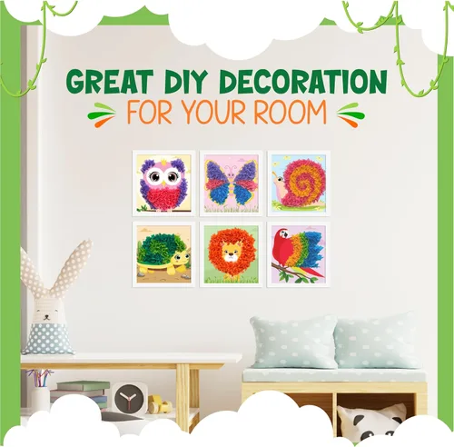 Vista 8 de jackinthebox Poke Poke Art - Temas de animales, arte y manualidades de tela sin desorden, kits de prensado de flores, regalo para niños, regalos