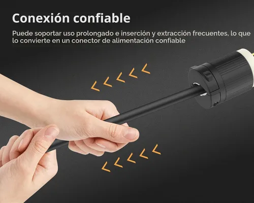 Vista 8 de Cable de extensión NEMA 5-15P con certificación UL para reparación de extremos de repuesto macho de 15 amperios, 110, 120, 125 voltios, 3 puntas, 2