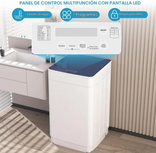 Vista 2 de Zynkez - Lavadora y secadora combinada de 18 libras y 10 libras, juego de lavandería portátil completamente automático con 7 programas de lavado, 5