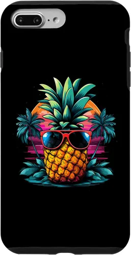 Vista 12 de iPhone 16 Vintage Pineapple With Sunglasses 70s 80s Vaporwave Hawaiian Case