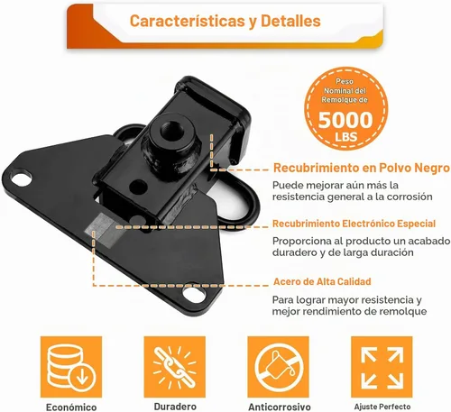 Vista 4 de WeiSen - Enganche de remolque receptor de 2 pulgadas clase 3 apto para Jeep Gladiator JT 20-26
