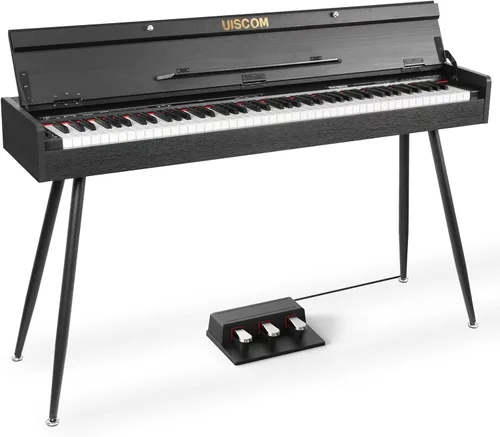 Vista 7 de Uiscom Piano digital, peso de 88 teclas, eléctrico, de escritorio a tocador de madera, teclado progresivo, acción de martillo, perfecto