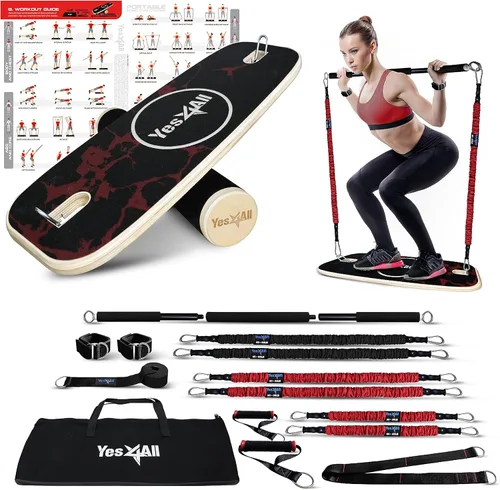 Vista 9 de Balance Board Trainer Wooden Set 3in1 - Black A. Gris/Negro