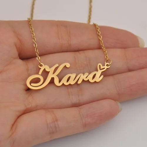 Vista 7 de HUAN XUN Collares personalizados con dije de inicial para mujer en oro y plata