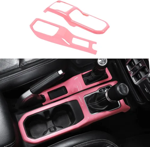 Vista 14 de Consola Central 4WD Panel de Cambio de Marchas y Portavasos para 2018-2024+ Jeep Wrangler JL JLU Gladiator JT (Azul)