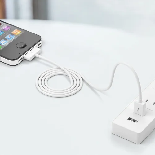 Vista 7 de sarmert Cable de carga USB de 30 pines certificado por Apple, cable de carga USB de 4.0 pies compatible con iPhone 4 4S 3G 3GS iPad 1 2 3 iPod Touch