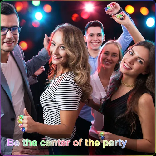 Vista 7 de Vinsot 72 anillos iluminados para fiestas rave, anillos de gelatina intermitentes LED que brillan en la oscuridad, luz de goma, regalo de fiesta