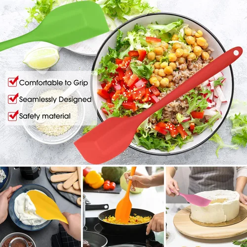 Vista 3 de Irenare 24 espátulas de silicona de 11 pulgadas, grandes espátulas de goma resistentes al calor, antiadherentes, flexibles, sin costuras, diseño