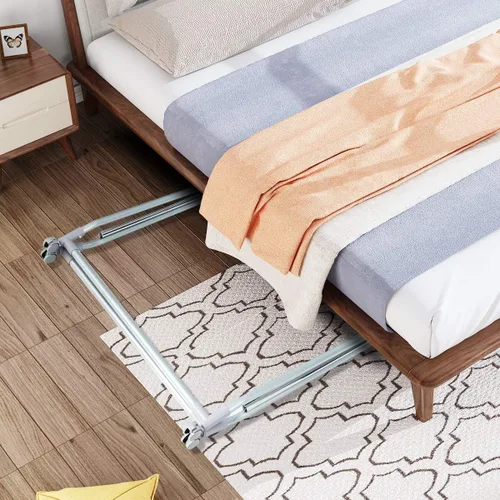 Vista 5 de Tangkula Perchero extensible para ropa, resistente y plegable con barra para colgar ajustable, colgador de ropa rodante para oficina en casa