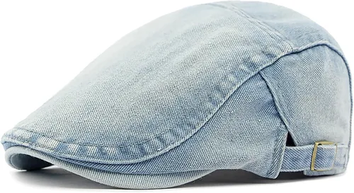Vista 10 de DIYDECAL Gorra de algodón lavado para hombre Newsboy Gorra Ivy Flat Gatsby Driving Hat Azul oscuro