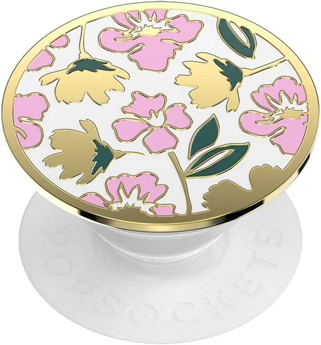 Vista 26 de PopSockets PopTop, agarre adhesivo para teléfono con parte superior intercambiable, esmalte - trébol oro rosa
