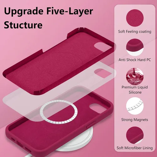 Vista 417 de Funda magnética de silicona para iPhone 13 Pro, color blanco antiguo [Compatible con Magsafe] [Forro de microfibra suave antiarañazos], funda