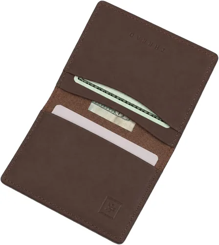 Vista 6 de Thread Wallets Cartera Bifold Delgada con Bloqueo RFID con Protección de Tarjetas, Negro, Talla única, Minimalista