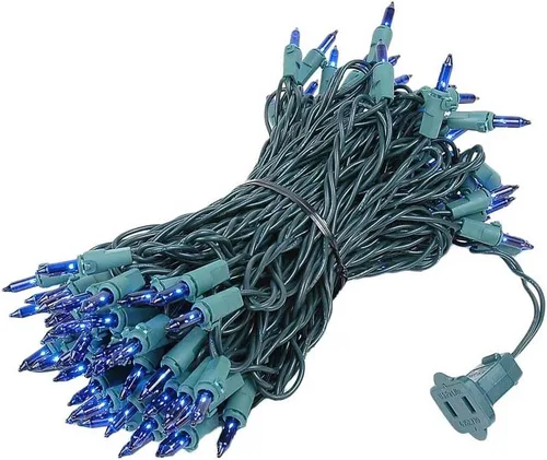 Vista 12 de Novelty Lights Mini luces incandescentes tradicionales de 50 pies, 100 bombillas, color morado sobre cable verde con espacio de 6 pulgadas, grado