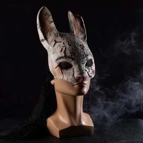 Vista 7 de A&C Hero - Máscara de la cazadora para cosplay, conejo, máscara de conejo, accesorios para mujeres y niñas
