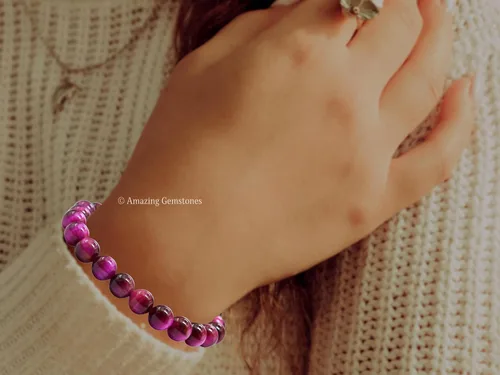 Vista 294 de Amazing Gemstone Crystal Bracelet for Women Men's Gifts - Protection Healing Crystal Bracelet - 8mm Gemstone Beaded Stretchable Bracelet Pulseras