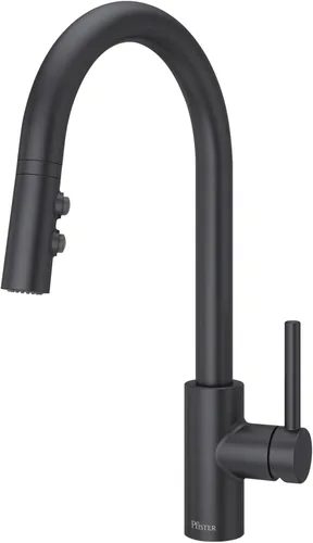 Vista 12 de Pfister Stellen - Grifo de cocina con pulverizador extraíble, de una sola manija, de alto arco, acabado en oro cepillado, LG529SABG