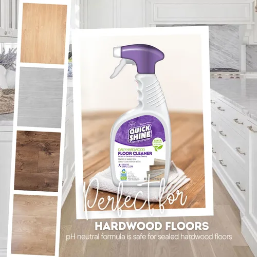 Vista 4 de Quick Shine Limpiador de pisos de madera dura, cuidado diario, 24 onzas, limpia naturalmente la suciedad y las marcas de rozaduras, disuelve