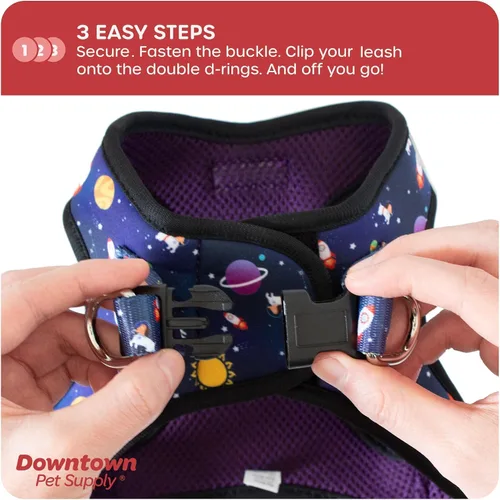 Vista 5 de Downtown Pet Supply Arnés para perro Step-in – Sin tirones, malla acolchada ajustable con ribete reflectante, correa de hebilla segura – Arnés