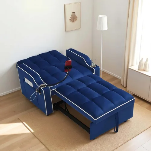Vista 8 de Sofá cama convertible 3 en 1 de 69 pulgadas, cómodo sofá de descanso, reclinables extraíbles pequeños para espacios pequeños, canapé plegable