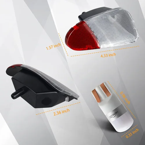 Vista 5 de HERCOO Luz LED de Panel de Puerta Interior Luces de Cortesía Cubierta de Lente Carcasa de Lámpara Bombillas Blancas Ensamblaje Compatible con Ford