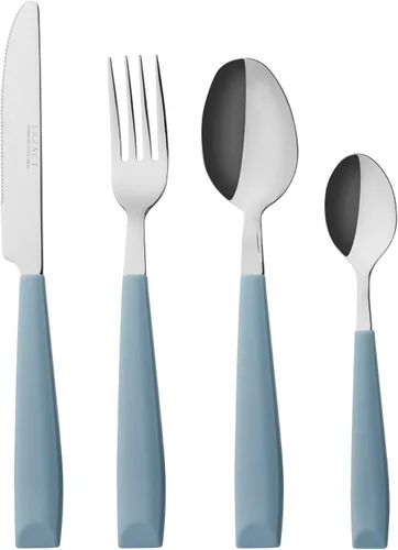 Vista 12 de EXZACT 16 pcs Flatware Set Stainless Steel Wide Handles Serves 4 Black