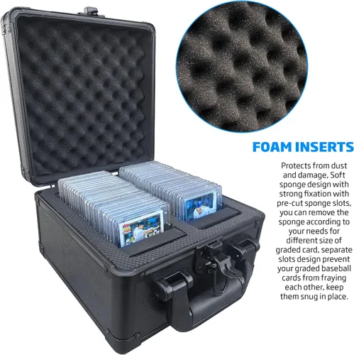 Vista 2 de EASYGO PRODUCTS Caja de almacenamiento de tarjetas graduadas Premium Trading Sports Card BGS PSA SGC GMA vitrina divisores de espuma béisbol, 2