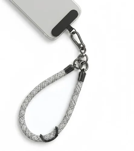 Vista 10 de Correa de muñeca para teléfono celular, correa de muñeca para teléfono celular alrededor de la mano con parche de cordón (negro reflectante)