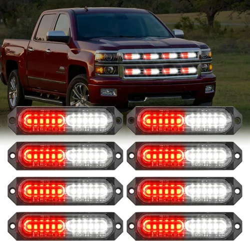 Vista 11 de Nilight 8 luces estroboscópicas LED con controlador 12 V 24 V función de sincronización verde luz de advertencia de peligro de emergencia 12 24 LED