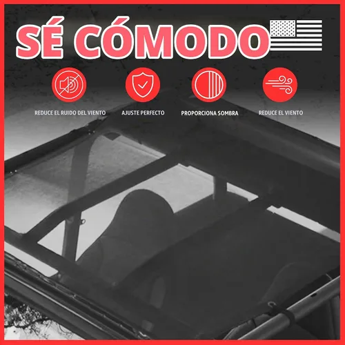 Vista 5 de Malla para sombra SPIDERWEBSHADE para Jeep Wrangler con protección UV, accesorio hecho en EE.UU., TJ (1997-2006), Negro
