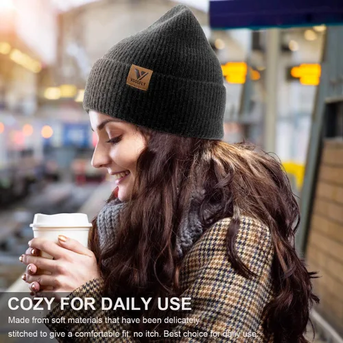 Vista 3 de Vgogfly Gorro holgado para mujer, gorro de punto de invierno, suave, cálido, unisex, para esquí