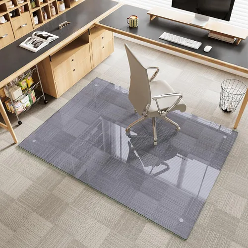 Vista 23 de Alfombrilla de cristal templado gris para silla de 30 x 48