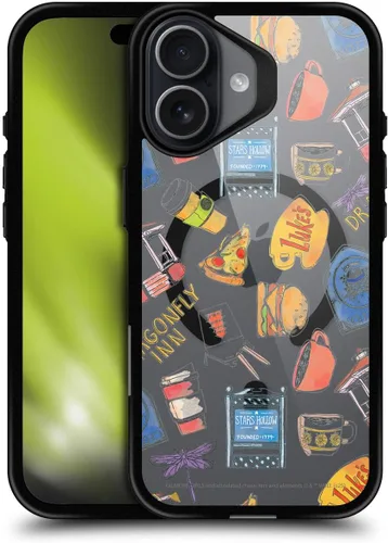 Vista 205 de Head Case Designs Gilmore - Funda negra a prueba de golpes con diseño de dibujos animados para niñas con licencia