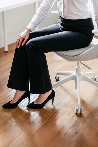 Vista 6 de Yogipace Pantalón de yoga y de vestir, para mujer, pantalón con corte de bota y con trabillas para cinturón, en tallas petiteregulartall