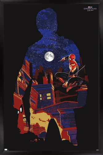 Vista 9 de Trends International Marvel Spider-Man: No Way Home - Póster de pared de silueta, 22.4 pulgadas de largo x 14.7 pulgadas, versión enmarcada